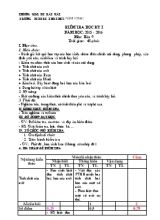 Kiểm tra học kỳ I năm học 2015 - 2016 môn Hóa 9 thời gian 45 phút